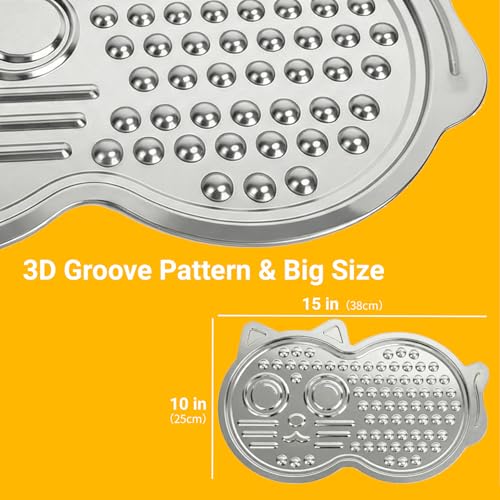 Stainless Steel Lick Mat for Dogs & Cats, XL Suction Licking Mat