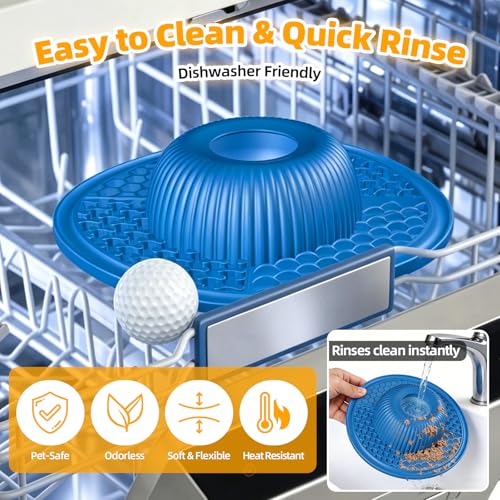 Multi-Purpose Silicone Slow Feeder & Lick Mat for Dogs & Cats (Blue) - color: Blue