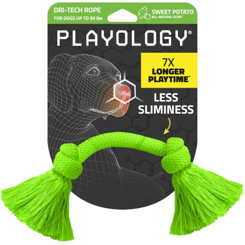 Playology Tug Rope Dog Toys for Medium Dogs - Medium, Sweet Potato Scent - size: Medium, style: Sweet Potato