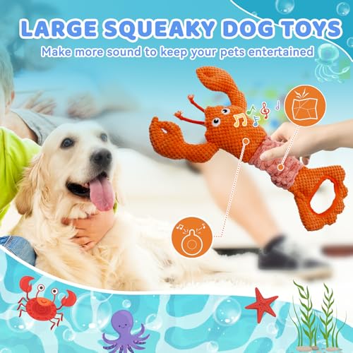YZHDUXIU Tug of War Dog Toy Squeaky Dog Toys Interactive Lobster Puppy Toys - color: Orange Lobster