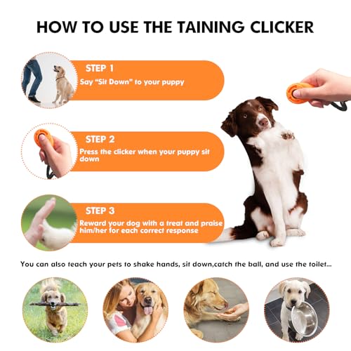 MODUS Pet Training Clicker for Dogs - Clicker with Adjustable Wrist Strap - Positive Reinforcement Clicker for Dogs, Cats, Puppies