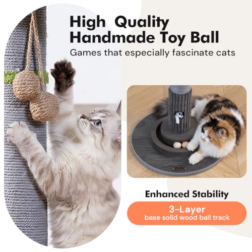 Woochpet 35"Cat Scratching Posts,Interactive Cat Toys For Indoor Large Cats - color: Grey