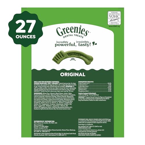 Greenies Large Natural Dental Dog Treats, Original Flavor, 17 Count - size: 17 Count (Pack of 1)