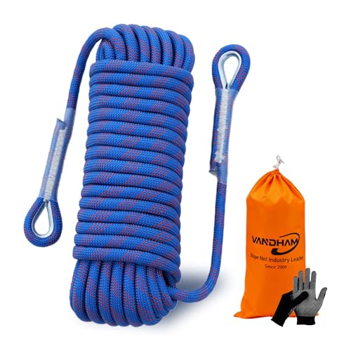 Static Climbing Rope - 12mm High Strength Arborist Rope 32FT for Outdoor Rappelling, Swing, Rigging, Tree Work, Camping - Blue - color: Blue, size: 32FT