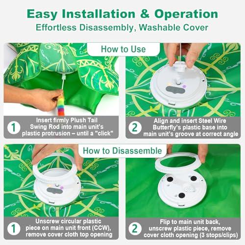 Interactive Cat Toys for Indoor Cats,Automatic Kitten Tunnel Toys - color: Green Cover Cloth Toy