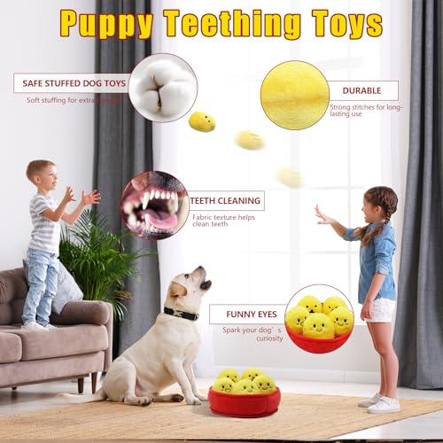 YZHDUXIU 6 Pack Chicken Nugget Squeaky Dog Toys Interactive Puppy Chew Toys - color: Yelllow Chicken Nugget