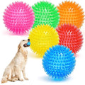 3.5” Squeaky Dog Toy Balls (6 Colors) Dog Toys Spikey Dogs Ball for Aggressive Chewers Heavy Duty Teething Large Medium Durable Dogs Balls - size: 3.5 Set of 6