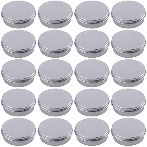 2 Ounce Aluminum Tin Jar Refillable Containers Screw Lid, Silver, 24 Pack - size: 2 Ounce (Pack of 24)
