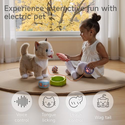 TUMAMA Walking Cat Toys, Cat Toys for Kids, Age 2 3 4 5+ Years Old Gift - color: Yellow