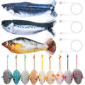Leitee 12 Pack Cat Toys Plush Mice Flopping Fish for Indoor Cats Dogs - style: Simulated Fish