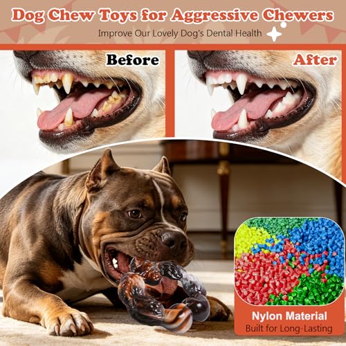 Gorilla 2Pack Indestructible Dog Chew Toys for Aggressive Chewers - color: Brown
