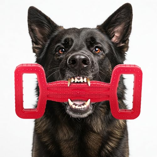 Fuzzl Large Eco Rubber Tugger – Red - Long Lasting Dog Chew Toys for Aggressive Chewers Strong Dog Toy for Dogs Durable Puppy Toys