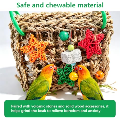 Handwoven Bird Bed for Cage,Breathable Bird Hammock Tent(DIY bridge) - color: DIY