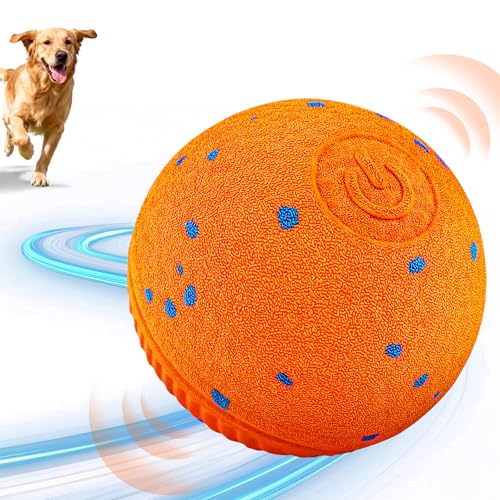 Smart Interactive Dog Toys, Interactive Dog Ball with IPX7 Waterproof, E-TPU Material, Low Noise, Automatic Moving/Bouncing/Rotating for Medium and Large Dogs Indoor & Outdoor Stimulation