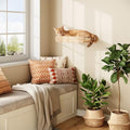 HOOBRO Wooden Cat Hammock with Soft Fabric, Cat Shelves & Furniture, Wall Mounted Cat Beds and Perches for Lounging, Playing, Sleeping, Holds up to 40 lb, Easy to Install, Natural NL03CS03N2