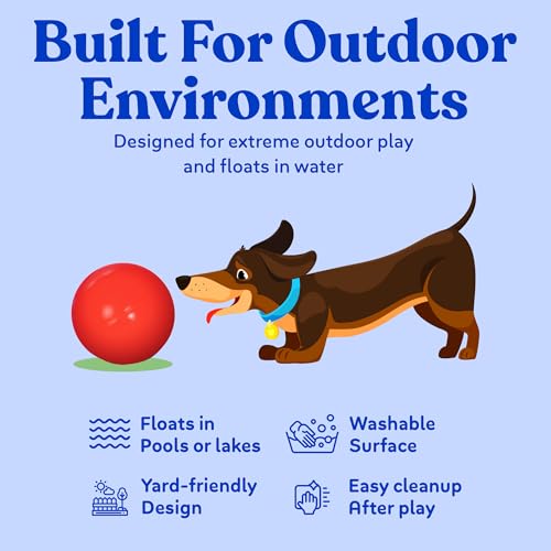 Doggie Dooley Virtually Indestructible Dog Ball - 14 Inch, Red - color: Red, size: X-Large (14 inch)