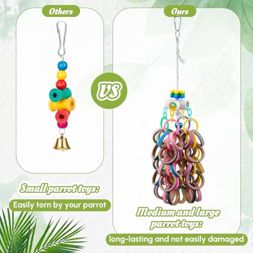 Seenelling 3 Pcs Extra Large Bird Toys for Parrots, Ring and Ball - style: Ring and Ball