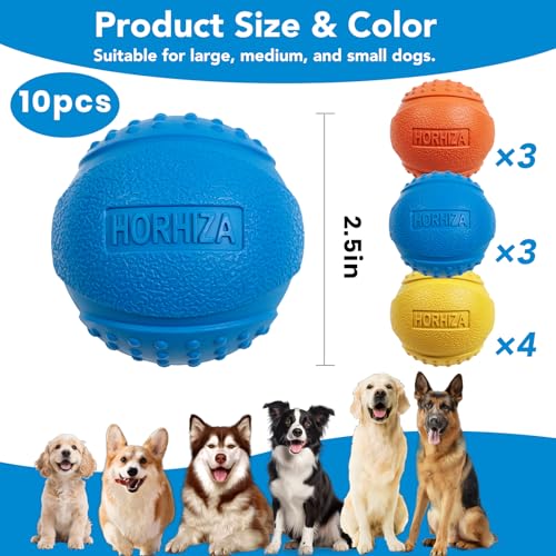 10 Pack Dog Balls, Size Medium for Dogs 20-60 lbs - size: 10 PCS