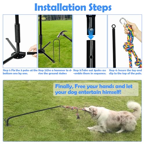 Tether Outdoor Dog Toy,Interactive Exercise Game in Yard Park