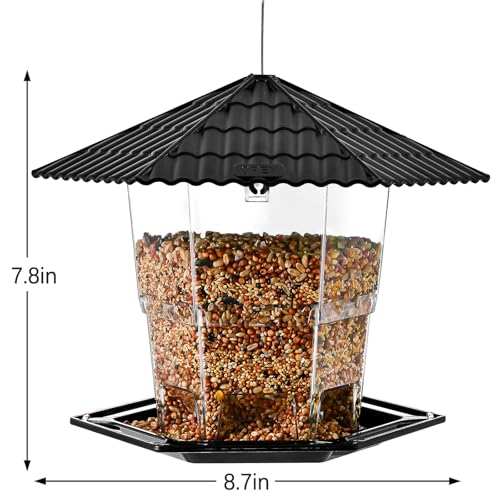 Jealoeur Bird Feeders for Outdoors Hanging Birds Feeder Wild Birds Seed, Black 2 Pack B - color: Black 2 pack