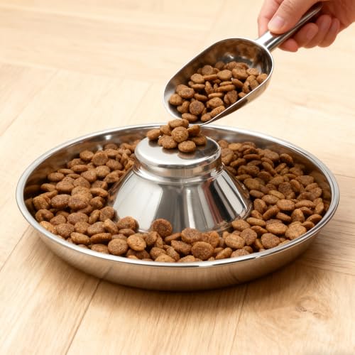 2 Pack Stainless Steel Puppy Bowls, Non-Skid Slow Feeder Bowls for Dogs, Raised Dog Food and Water Dish for Feeding Small Medium Large Breeds, Cats and Multiple Pets - color: 10inch*2