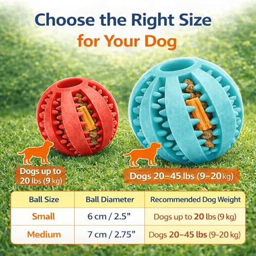 Dog Treat Ball for Small Dogs – Interactive Chew Toy, Teeth Cleaning & Mental Stimulation, Durable Rubber Treat Dispensing Toy - color: Yellow, size: Small
