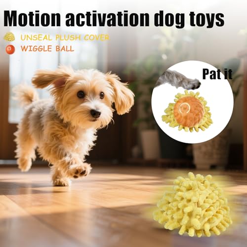Interactive Dog Ball, Automatic Moving Toy Ball with Cover for Large Dogs, Self Rolling Best Boredom Toys for Gift, Dog Toys to Keep Them Busy(Orange, Medium 2.7in) - color: Orange, size: M 2.7in