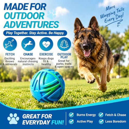 Dog Ball for Large Dogs, 7-Inch Floating Fetch Ball, Blue Ombre - color: Blue & Green Swirl