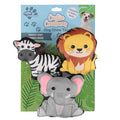 Cudlie 3 Pack Plush Dog Chew Toys – Soft Squeaky Puppy Toys for Small Dogs– 4" Durable, Cute & Safe Pet Toy Gift Set (Food, Fruit, Farm, Zoo & Safari Animal Themes) - color: Elephant Lion Zebra, style: 3 Pack 4 Inch