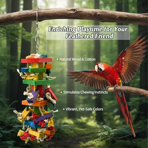 GPY Bird Toys for Parrot, Large Parrot Toys for Cage Macaws Cockatoos - color: Colorful