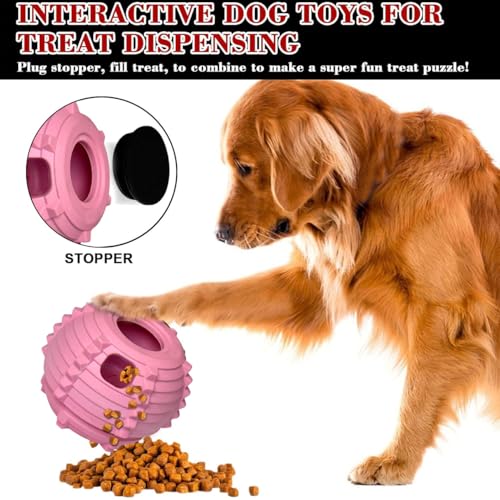 XHX Long-Lasting Interactive Dog Toy Safe for Medium and Large Dogs 25-75 lbs(Pink, Medium) - color: Pink, size: Medium