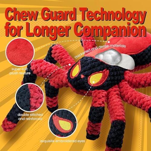 LEGEND SANDY Squeaky Dog Toys- Plush Dog Toys with Soft Fabric for Small, Medium, and Large Dogs Daily Companionship, Training Reward Gift - color: 1 Pack Red Spider