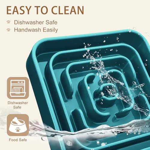 Slow Feeder Dog Bowls for Large Medium Dogs, Anti-Choking Slow Eating Maze Dog Food Bowl, Anti-Slip Slow Feeding Pet Puzzle Bowl,Green - color: green