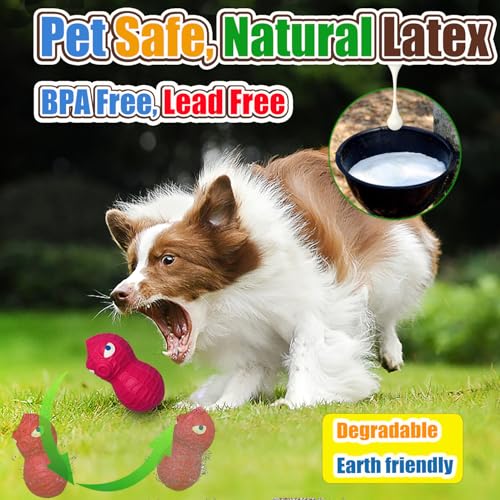 HOLYSTEED Latex Squeaky Dog Toys for Medium Dogs, 3pcs Peanut Squeak Balls - size: Medium