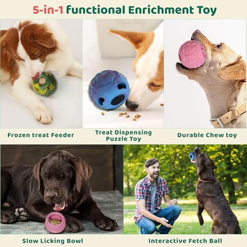 Large Pink Frozen Treat Ball, Interactive Anxiety Relief Puzzle Chew Toy - color: Pink, size: Large