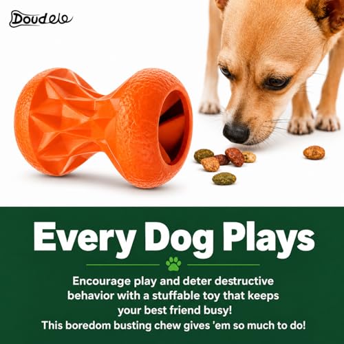 Interactive Treat Dispensing Dog Toys, Durable Puzzle Toy for Large Dogs - color: Orange, size: Large