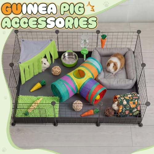 Guinea Pig Starter Kit, 12-Piece Cage Set,Stylish Style,Green - color: Green, style: Stylish Style