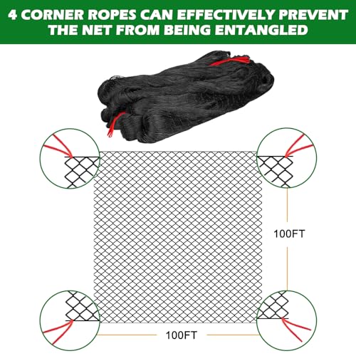 BSTPCOO Chicken Netting Roof Hawk 100x100ft, Heavy Duty 2" Mesh Bird Net - size: 100'×100'-2''