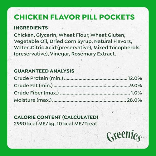 Greenies Pill Pockets Small Dog Treats, Chicken Flavor, 3.2 oz - size: 30 Count (Pack of 1)