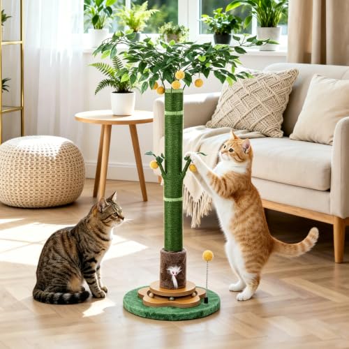 47'' Extra Tall Cat Scratching Post, Cute Cat Scratching Post for Indoor