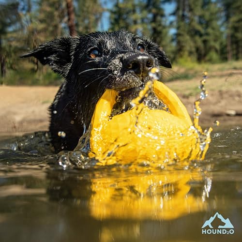 Playology Hound2O Squeaky Tug Ball - Floating Outdoor Dog Toy - Yellow - color: Yellow