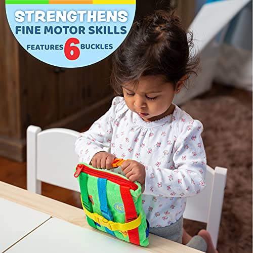 Buckle Toys - Buster Square - Learning Activity Toy - Develop Fine Motor Skills and Problem Solving - Easy Travel Toy - Educational Classroom Must Have (Pack of 2) - size: 6.5 inches (Pack of 2)