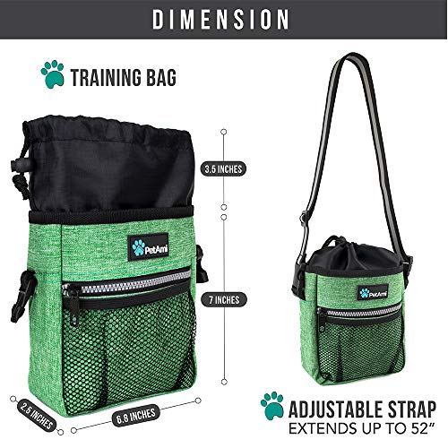 PetAmi Hands Free Dog Treat Pouch for Training and Walking, Green - color: Heather Green