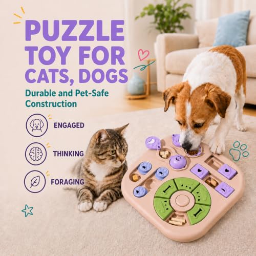 Interactive Cat Puzzle Toy, Maze Slow Feeder, 11.02 in - color: light pink