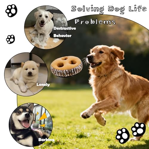 Hide and Seek Dog Toys, Multi-Purpose Interactive Squeaky Toys with Detachable Non-Slip Base, Treat Dispensing & Flying Disc Fetch, Enrichment Toys for Small Medium Large Dogs - color: Trunk Hideout with 4 Ladybirds