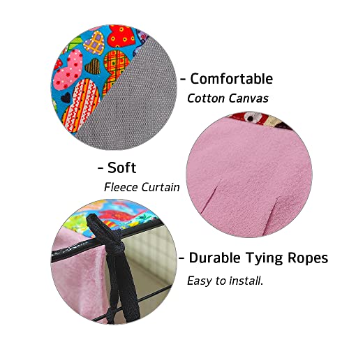 RIOUSSI Guinea Pig Hideout Hideaway Corner Fleece Toys Cage Accessories - color: Pink Rectrangle