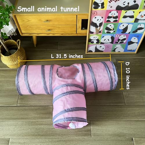Rabbit Tunnels & Tubes Collapsible 3 Way Pink Grey - color: pink