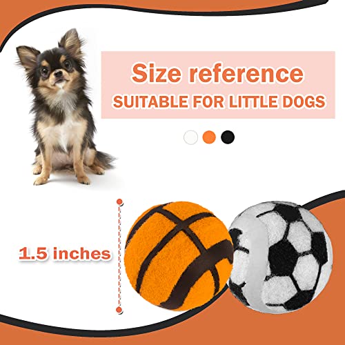 X-Small Dog Tennis Balls Dog Toys Ball 1.5" Pack of 12, Fit Ball Launchers - color: Basketball and Football