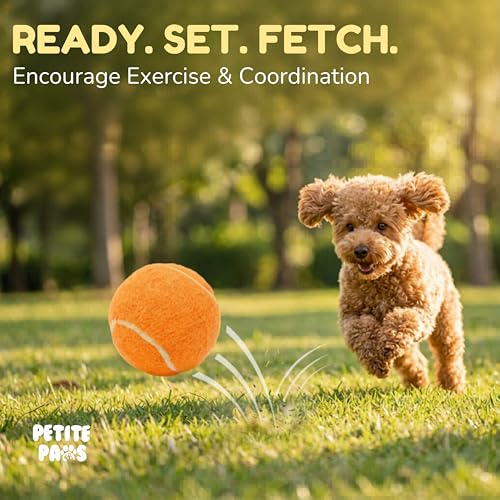 Squeaky Mini Tennis Balls for Small Dogs Puppy - 1.5 Inch - 6 Pack - Dog Toys for Small Dogs, Training Positive Reinforcement, Interactive Fetch Tiny Squeaker Balls for Ball Launcher - size: 1.5", style: 6 Pack