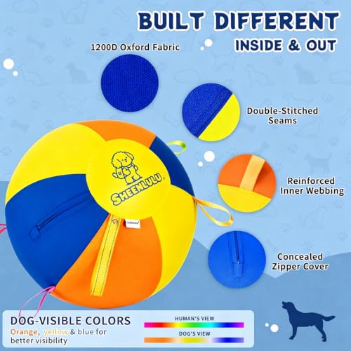 Herding Ball for Dogs, 22" Dog Training Ball with Straps - size: 21.8"